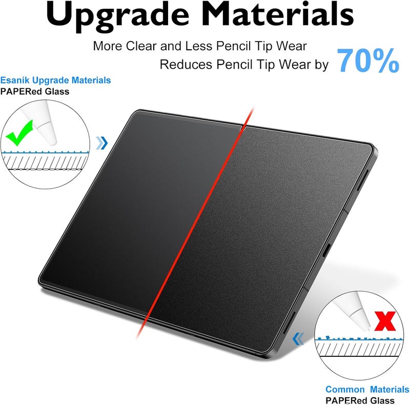 Esanik 2 Pack Like Paper Glass Screen Protector for Samsung Galaxy Tab S11 Ultra(14.6 inch) 9H Tempered Glass Film with Alignment Frame, Writing Like on Paper, Anti Glare - Image 3